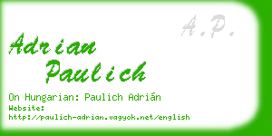 adrian paulich business card